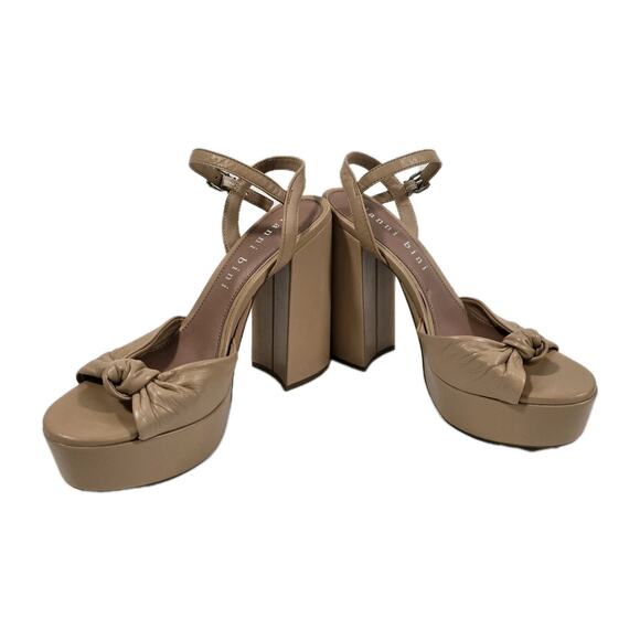 Gianni Bini Nude Heesl Jeess Southern Carrie Knotted Bow Platform Sandals 8.5 - Picture 3 of 11